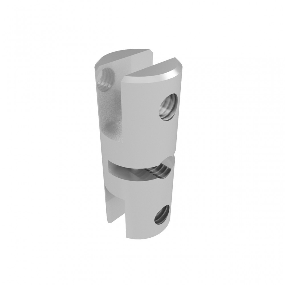 Vertical Acrylic Panel Clip Satin Aluminium